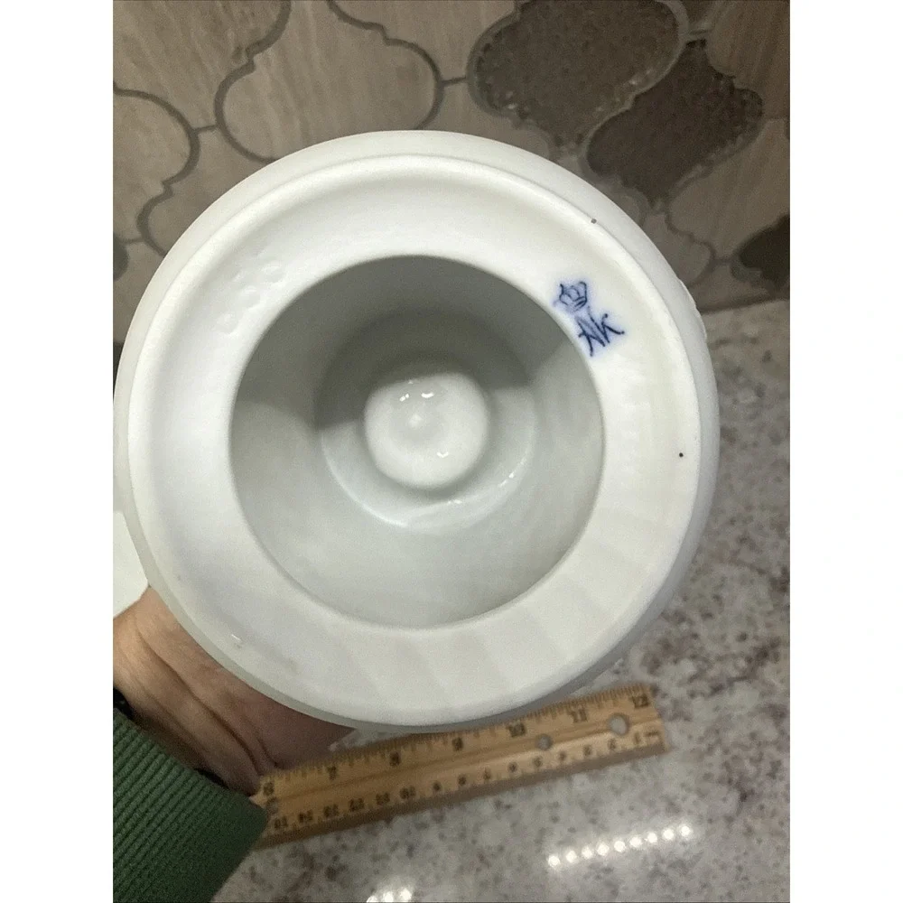 Vintage AK Kaiser Porcelain White‎ Bisque Floral Set 2 Candle Holders Plus Dish